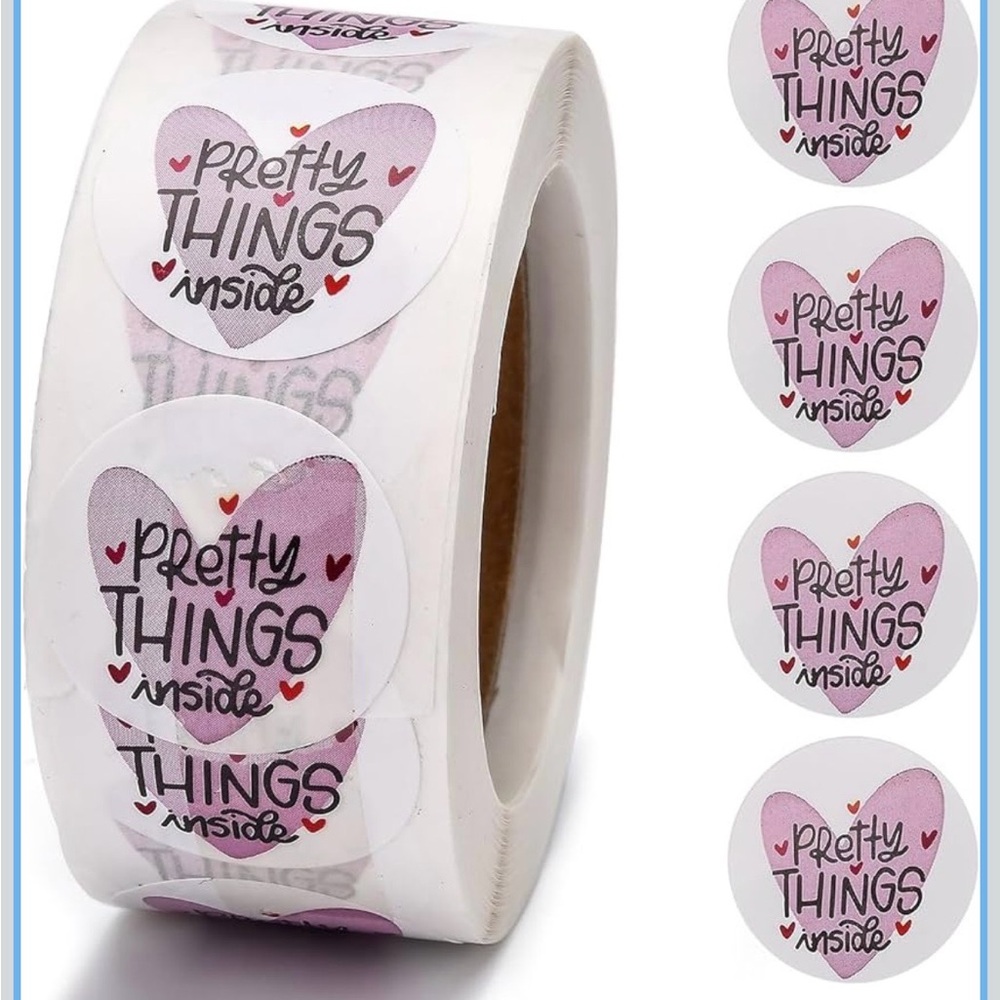 Heart Shaped 'Pretty Things Inside' Stickers